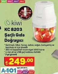 KİWİ ŞARJLI GIDA DOĞRAYICI KİWİ ŞARJLI GIDA DOĞRAYICI